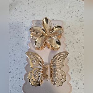 Gold Color Hair Clips Metal New